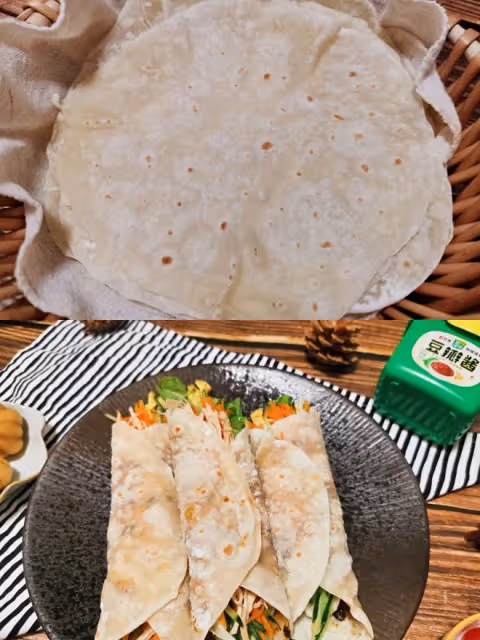 蘸 第二天也柔軟的卷餅皮 烙饃