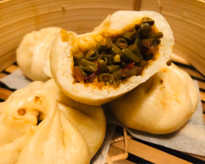 媲美和善園的酸豆角包子