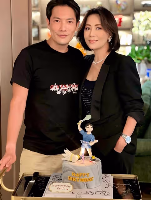 楊千嬅小5歲老公慶生,與富婆們合影站C位,妻子內地忙工作缺席
