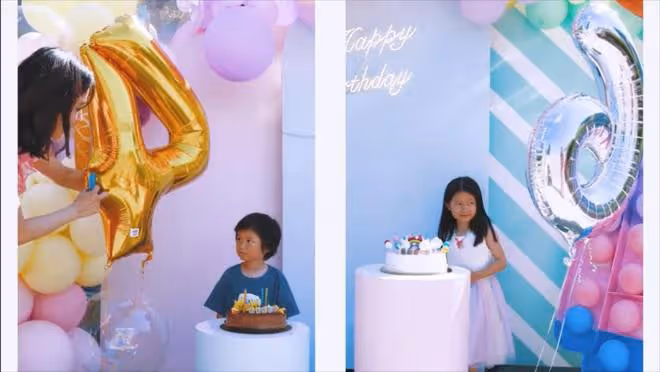 鍾嘉欣辦生日派對，首次公開三胎性別，老公頭髮稀疏身材消瘦