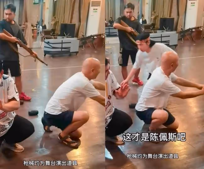 68歲陳佩斯排練戲劇太賣力!多次單膝下跪滑行