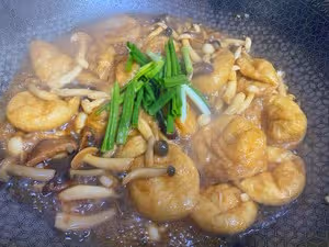 蘑菇炒油麵筋