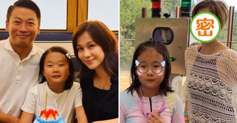 「TVB女神」文頌嫻帶9歲女兒現身水上樂園，穿泳衣大秀身材，皮膚白皙似少女