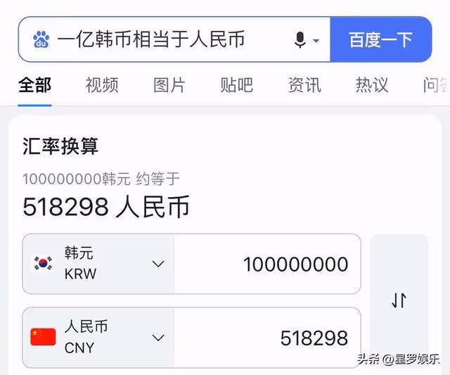 中韓明星收入對比,原來明星間的差距也這麼大