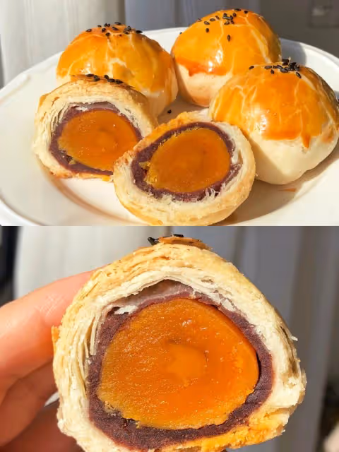 大包酥蛋黃酥也能層次分明，酥掉渣，不破酥