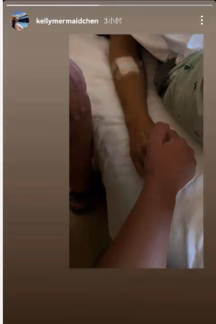 陳若儀曬林志穎病床照！kimi守在爸爸身邊，緊握纏著膠布的雙手，父子深情好感人