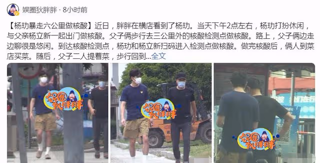 65歲楊立新太低調!帶兒子步行6公里做核酸,逛街邊菜市場接地氣