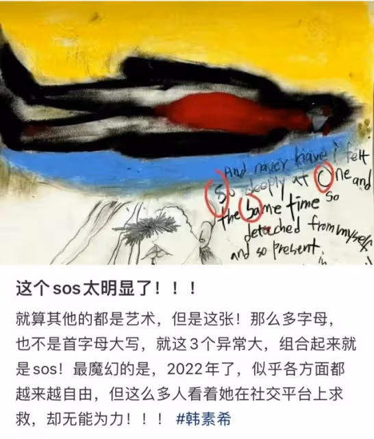 「南韓第一神顏」韓素希又上熱搜,畫作疑出現國際求救信號?