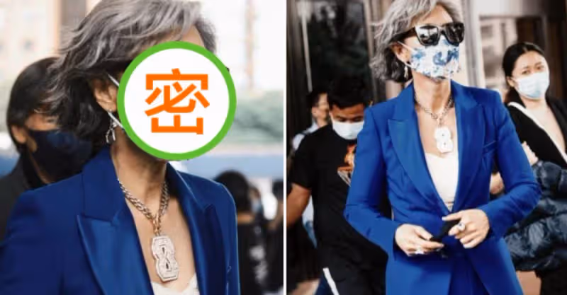 60歲葉倩文近況曝光！穿藍西裝一頭銀髪氣場強，皮膚白皙氣質端莊，網友驚呼：歲月不敗美人