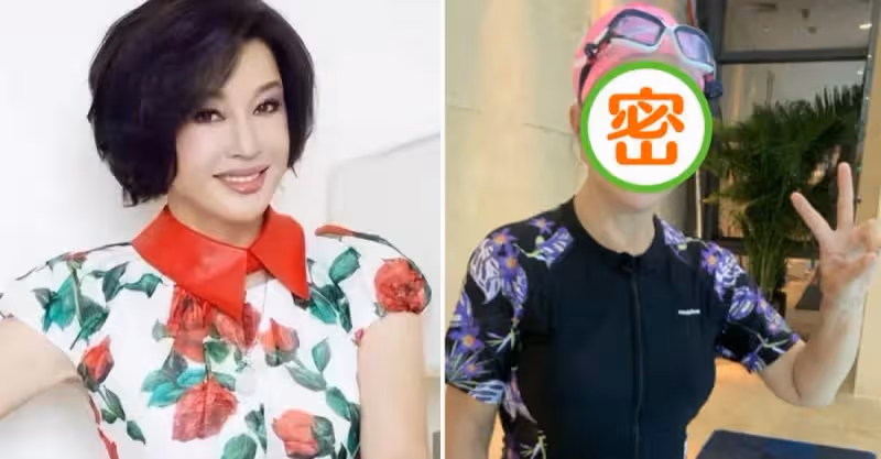 67歲劉曉慶罕曬泳照，粉色泳帽成全身亮點，素顏五官未修圖，網友：這狀態比我媽媽年輕多了