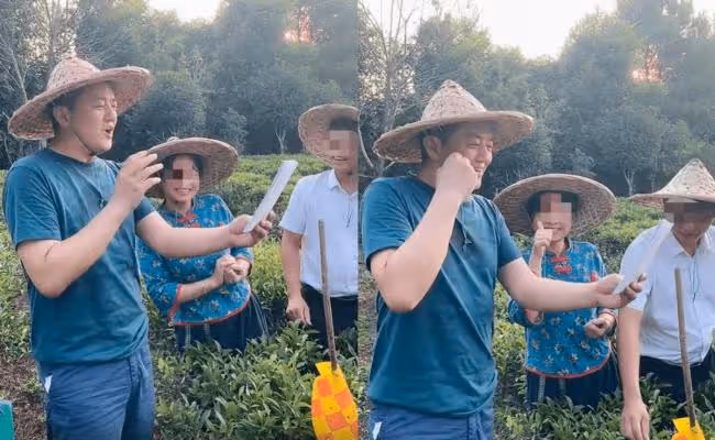 李亞鵬鄉下大聲唱山歌 戴斗笠打扮太樸素...