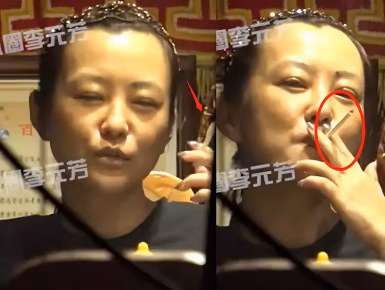 43歲郝蕾吃飯抽菸被拍!叼香菸熟練吐煙圈