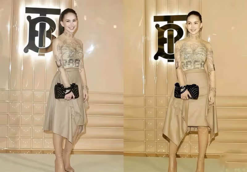 昆凌恢復真快,穿透視上衣半身裙參加活動,生完三娃肚子毫無贅肉