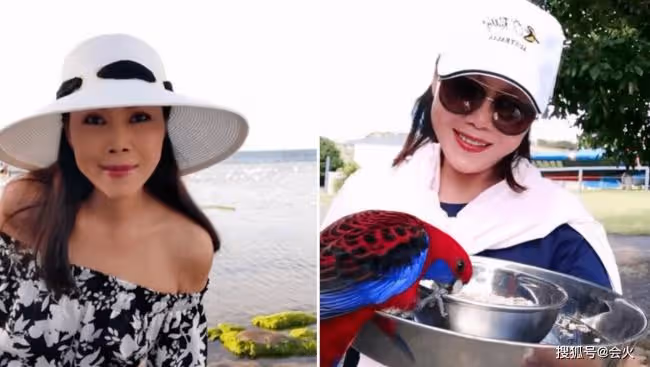田震分享國外豪華生活 手握大龍蝦有半人高