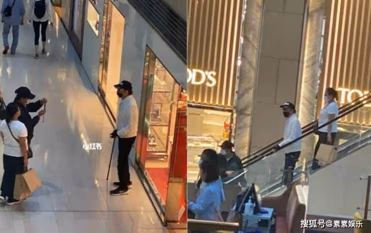 謝賢拿拐杖現身中環,補牙後導致嘴歪,與路人熱情合影