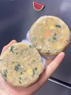 【女兒極力推薦】顆粒感玉米胡蘿蔔蝦餅早餐搭檔滿口蝦肉健身減脂