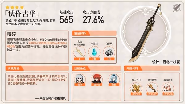 《原神》雙手劍實戰分析及使用角色推薦