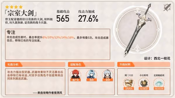 《原神》雙手劍實戰分析及使用角色推薦