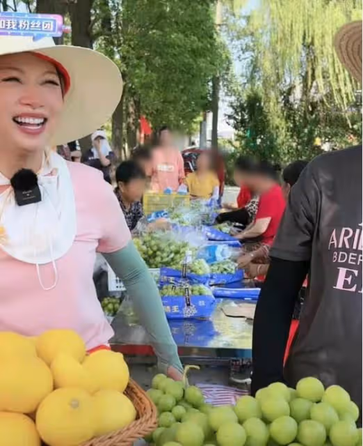 知名港星帶貨太慘！街邊賣水果，戴草帽像村婦，賣力吆喝無人認出