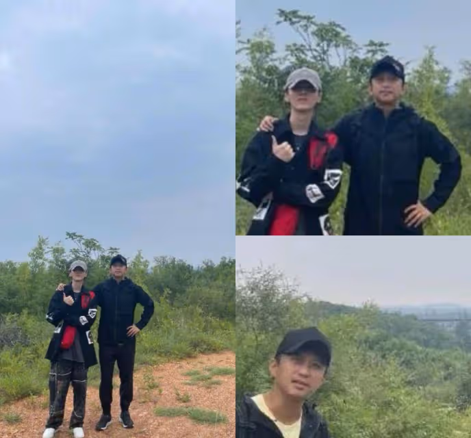 鹿晗鄧超秋遊，什麼地方，那麼涼快