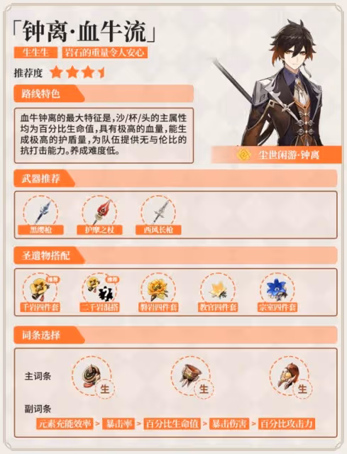 《原神》鍾離各流派培養攻略