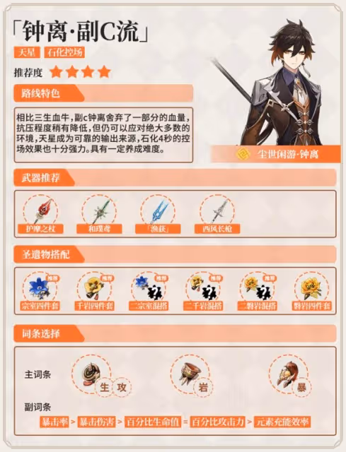 《原神》鍾離各流派培養攻略