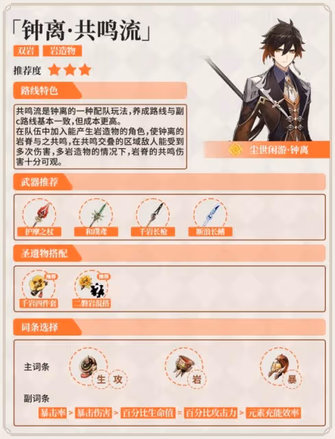 《原神》鍾離各流派培養攻略