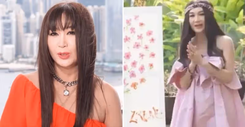 溫碧霞依然不服老，喜歡穿露肩裙當「少女」，雖然身材還很好，但是也畢竟55歲了