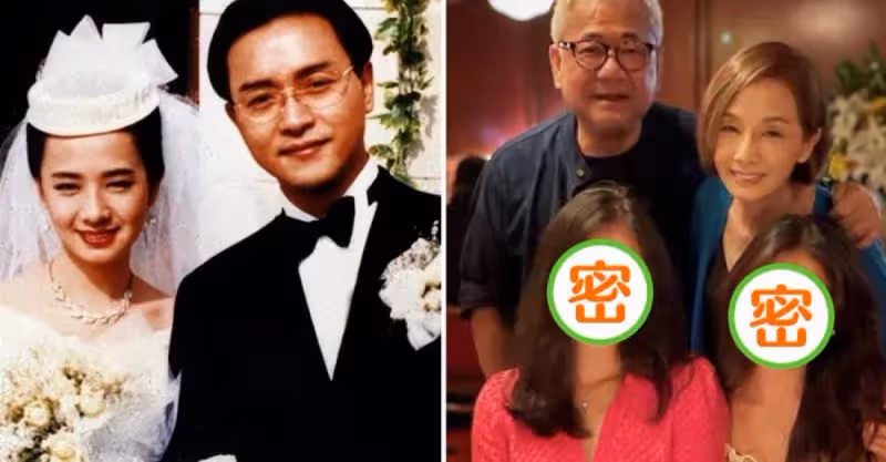 張國榮前任毛舜筠，62歲攜手三婚老公，倆女兒高顏值好似雙胞胎