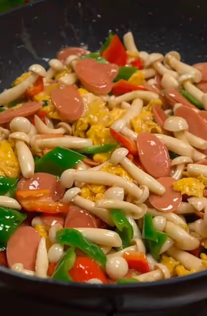 白玉菇炒火腿