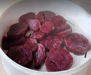 紫薯開花饅頭（一次發酵雙色饅頭）