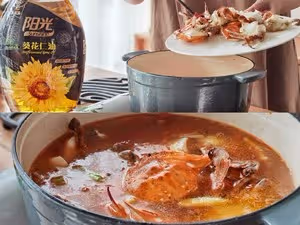 鮮掉眉毛的梭子蟹年糕湯