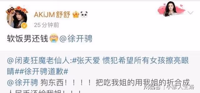 曝徐開騁曾帶家人找張天愛求和,粉絲怒喊:軟飯男,還錢