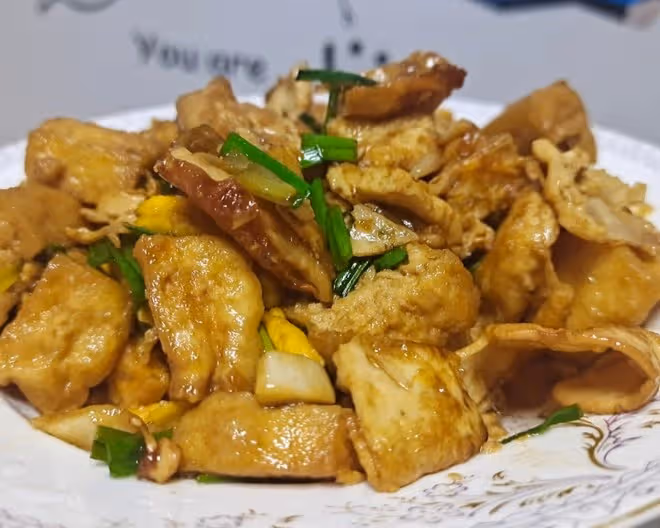 煎蛋油豆腐～