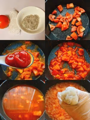 湯鮮味美❗️Q彈爽滑的番茄蝦滑粉絲湯