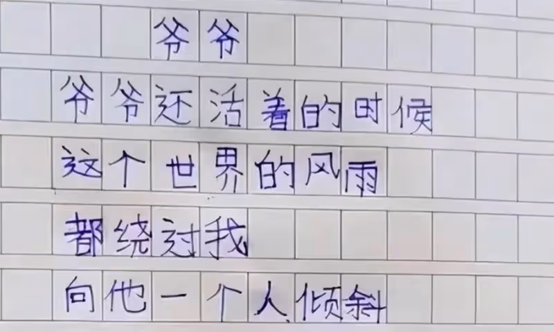 國小生作文《我想有個家》,老師流著淚給出了滿分,網友看完也潸然淚下