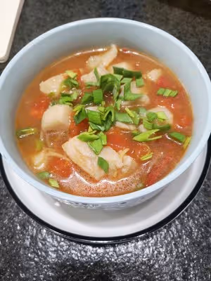 （低脂飽腹）番茄龍利魚蕎麥麵