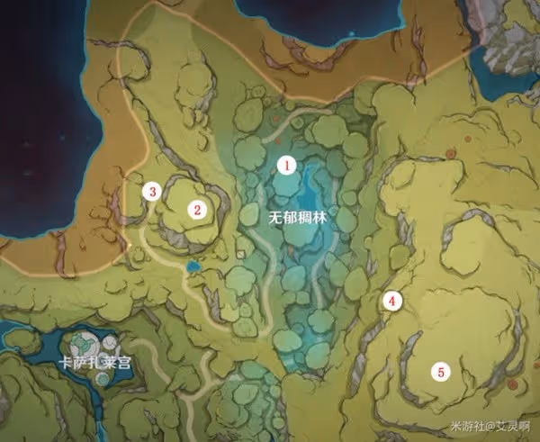 《原神》須彌蘭那羅位置標註