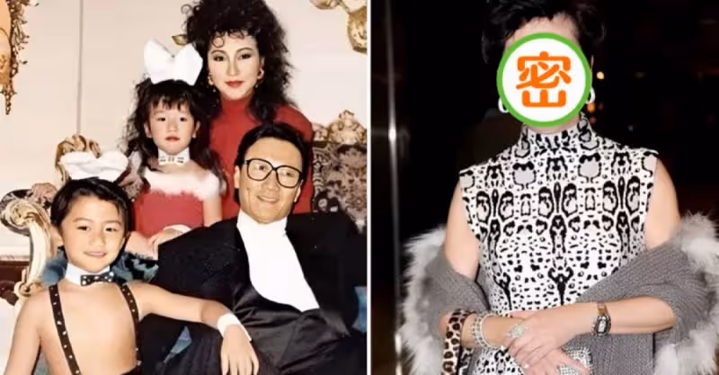 謝霆鋒媽媽不愧是「港姐」，穿豹紋裙配皮草披肩，看著不像70歲