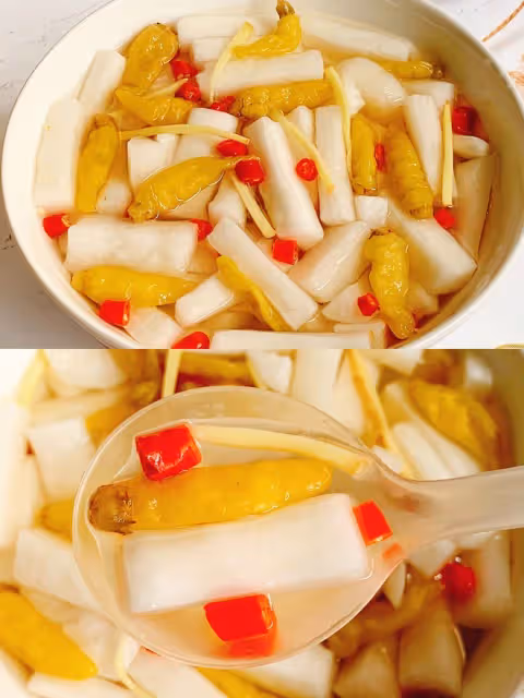 超級開胃爽脆❗️低脂零卡的酸甜泡椒蘿蔔