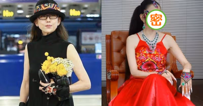楊麗萍到老都美！戴綠寶石配紅裙，雍容華貴又充滿民族風情韻味！