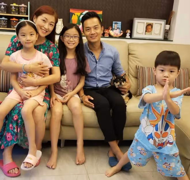 胡諾言罕曬3名子女近照,全部都是高顏值,12歲長女太像媽媽陳琪