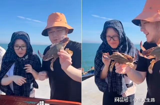 巴圖一家三口赴青島趕海，博谷貼心舉動替老公遮陽，長子神似爸爸