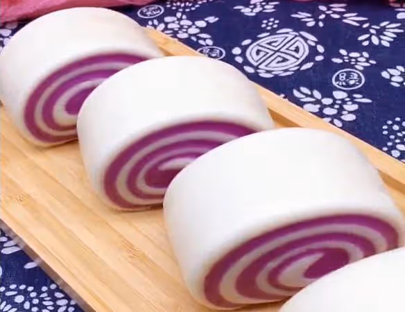 紫薯饅頭卷（紫薯雙色饅頭）