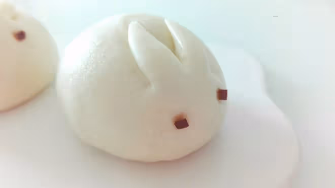 小白兔，白又白，豆沙包，吃起來！（一次發酵）