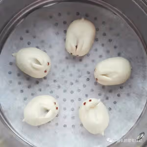 小白兔，白又白，豆沙包，吃起來！（一次發酵）