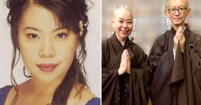 歌手賴冰霞削髪為尼後，前夫也進行了剃度儀式，夫妻變成師姐弟