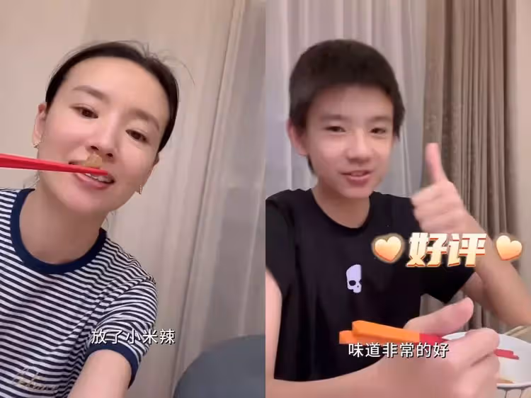 42歲董潔太賢惠,在豪宅給兒子做晚餐