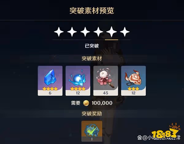 原神行秋突破材料一覽 行秋突破80級需要哪些材料
