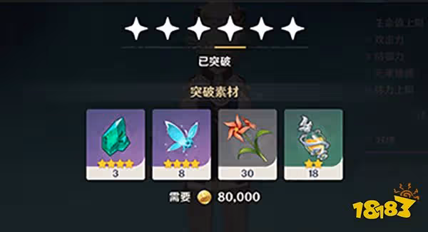 原神砂糖突破材料一覽 砂糖突破80級需要哪些材料
